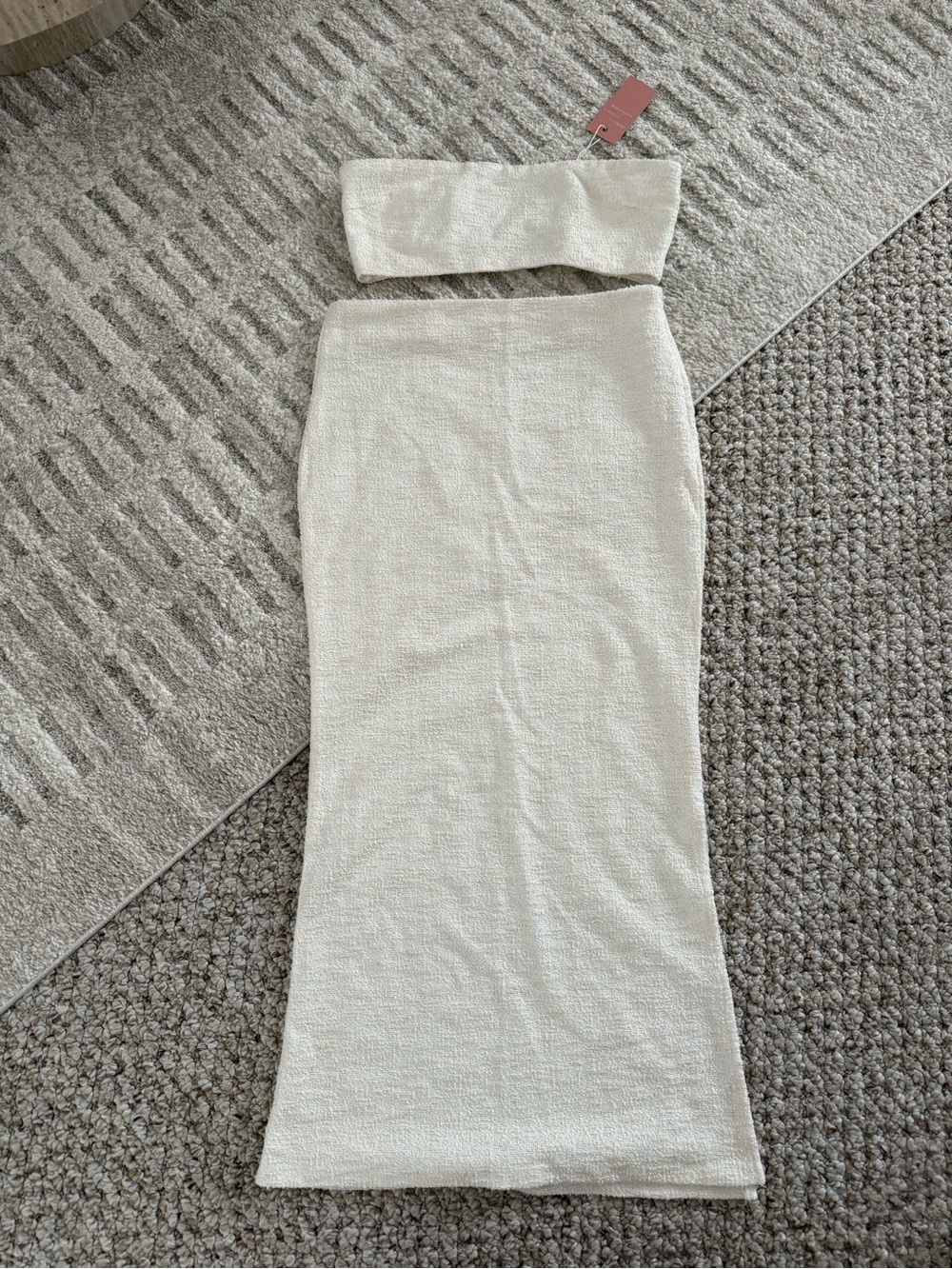Cream Two-Piece Top & Skirt Set